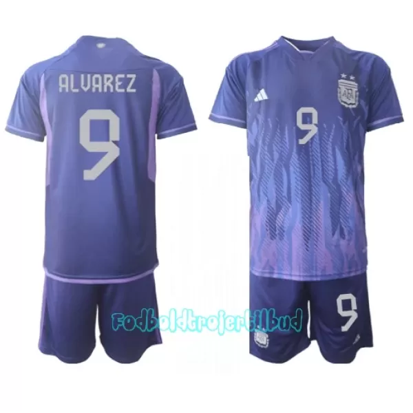 Argentina Julián Álvarez 9 Udebanetrøje Barn VM 2022