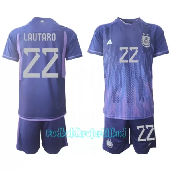 Argentina Lautaro Martínez 22 Udebanetrøje Barn VM 2022