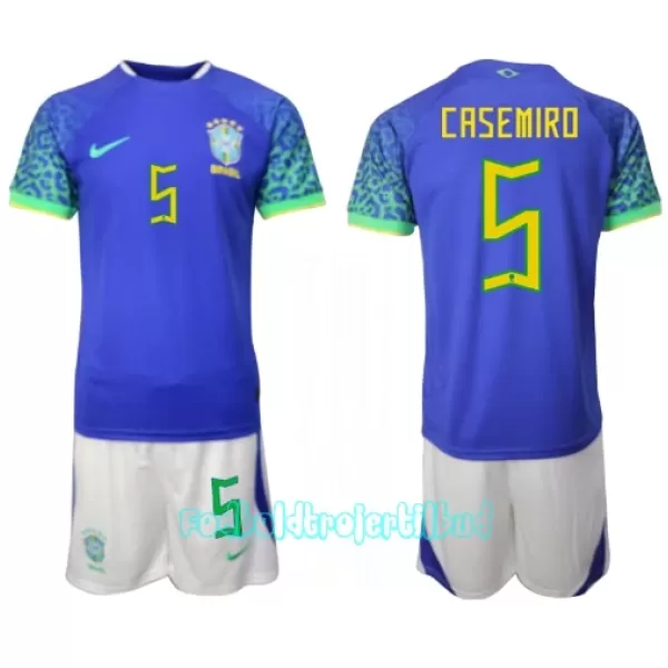 Brasilien Casemiro 5 Udebanetrøje Barn VM 2022