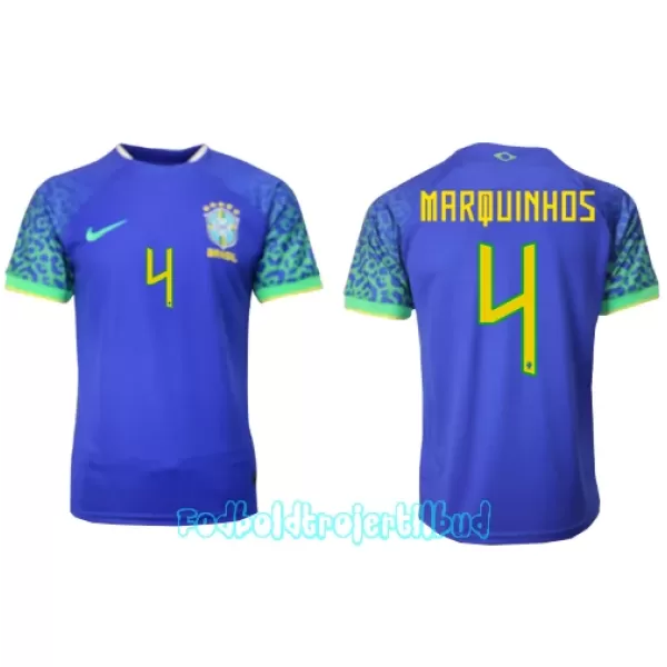 Brasilien Marquinhos 4 Udebanetrøje VM 2022