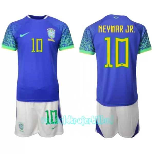 Brasilien Neymar Jr 10 Udebanetrøje Barn VM 2022