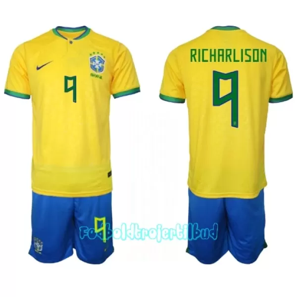 Brasilien Richarlison de Andrade 9 Hjemmebanetrøje Barn VM 2022