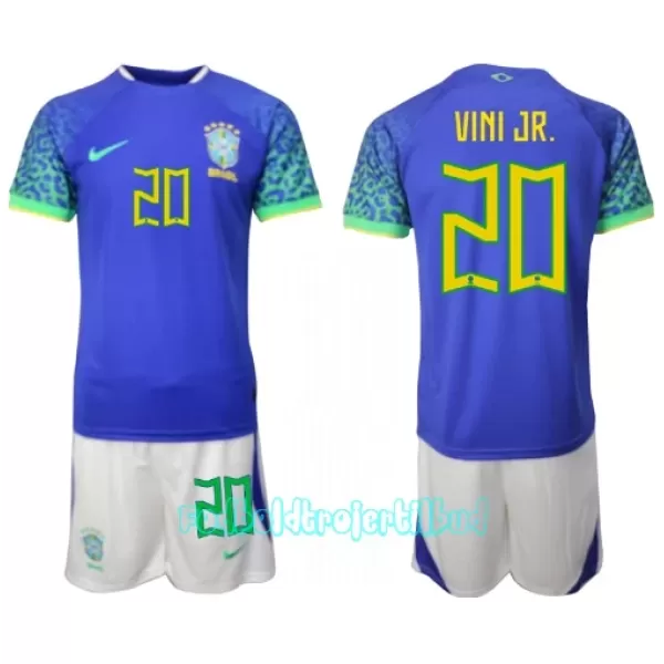Brasilien Vinicius Junior 20 Udebanetrøje Barn VM 2022