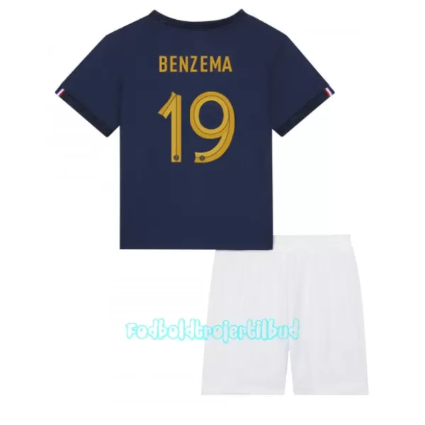 Frankrig Karim Benzema 19 Hjemmebanetrøje Barn VM 2022