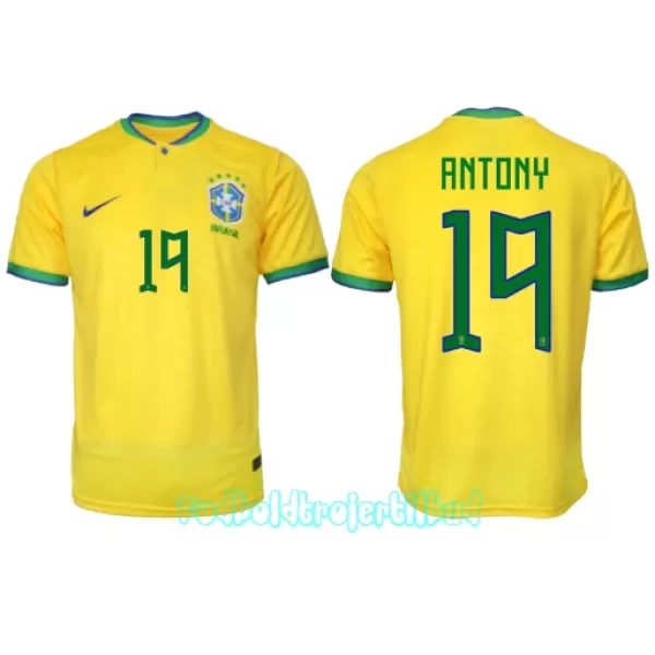 Brasilien Antony Santos 19 Hjemmebanetrøje VM 2022