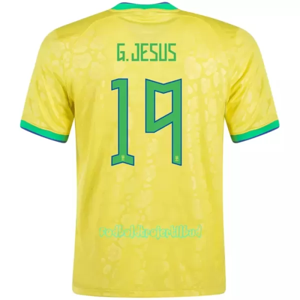 Brasilien G. JESUS 19 Hjemmebanetrøje VM 2022