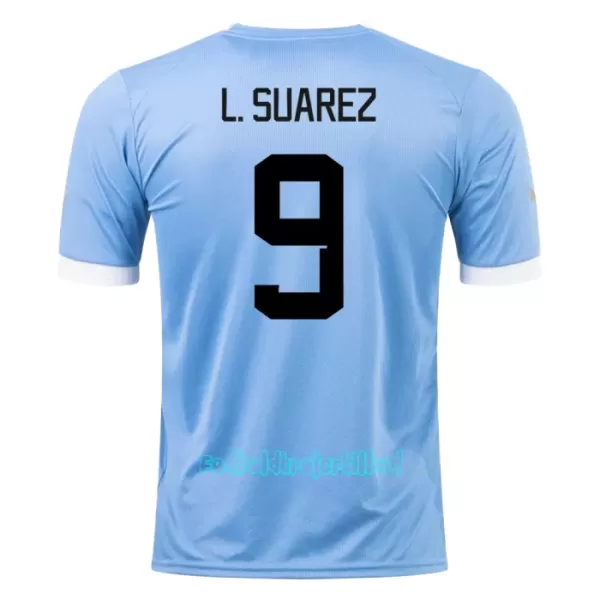 Uruguay Luis Suárez 9 Hjemmebanetrøje VM 2022