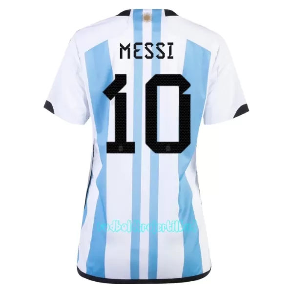 Argentina 3 Star Lionel Messi 10 Trøje Kvinde VM 2022