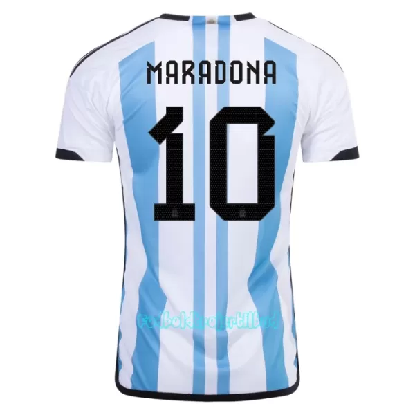 Argentina 3 Star MARADONA 10 Hjemmebanetrøje VM 2022
