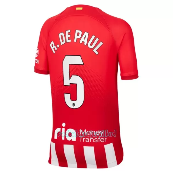 Atlético Madrid Rodrigo de Paul 5 Hjemmebanetrøje Barn 23/24