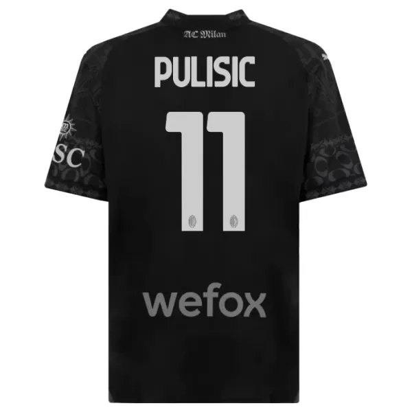 AC Milan Christian Pulišić 11 Fjerdetrøje 23/24 Sort