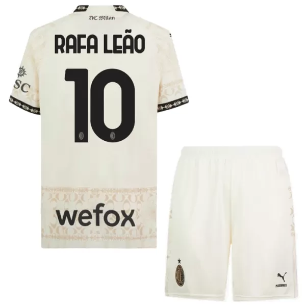 AC Milan Rafael Leão 10 Fjerdetrøje Barn 23/24 Hvid