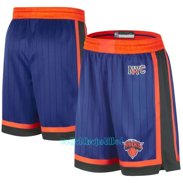 New York Knicks NBA Shorts City Edition Swingman Blå