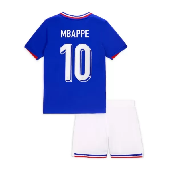 Frankrig Kylian Mbappé 10 Hjemmebanetrøje Barn EM 2024