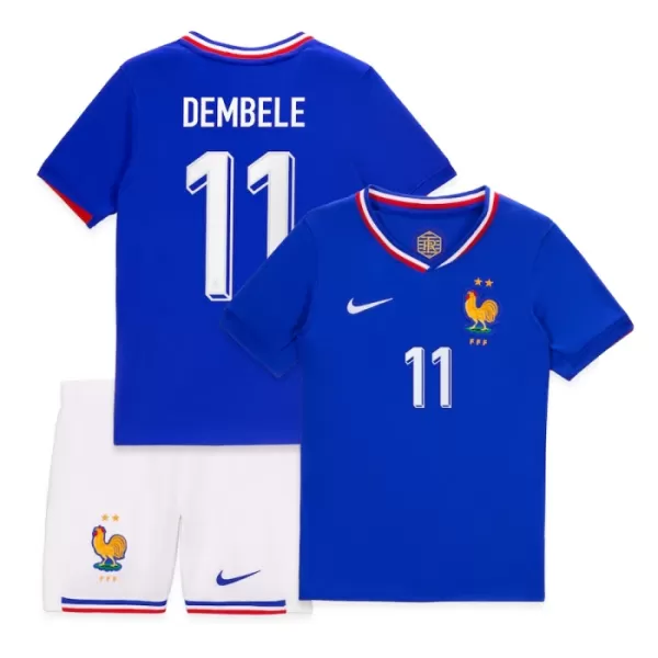 Frankrig Ousmane Dembélé 11 Hjemmebanetrøje Barn EM 2024