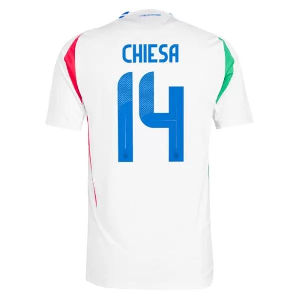 Italien Federico Chiesa 14 Udebanetrøje EM 2024