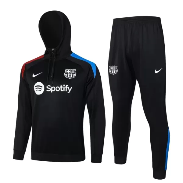 Barcelona Hættetrøje træningssweatshirt-sæt Barn 24/25 Sort