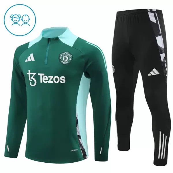 Manchester United Trænings sweatshirt sæt Barn 24/25 Grøn