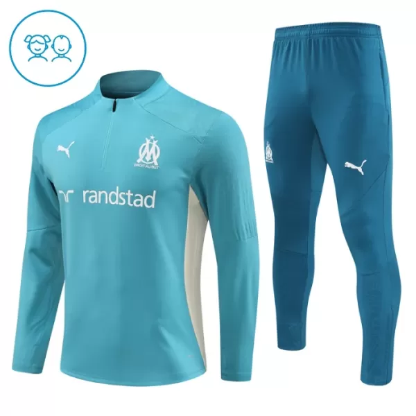 Olympique Marseille Teal Version Trænings sweatshirt sæt Barn 24/25