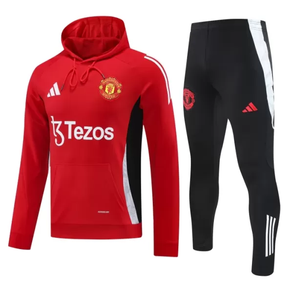 Manchester United Hættetrøje træningssweatshirt-sæt 24/25 Rød