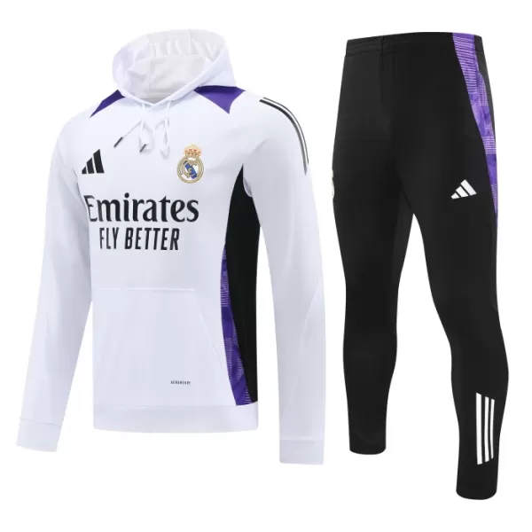 Real Madrid Hættetrøje træningssweatshirt-sæt 24/25 Hvid